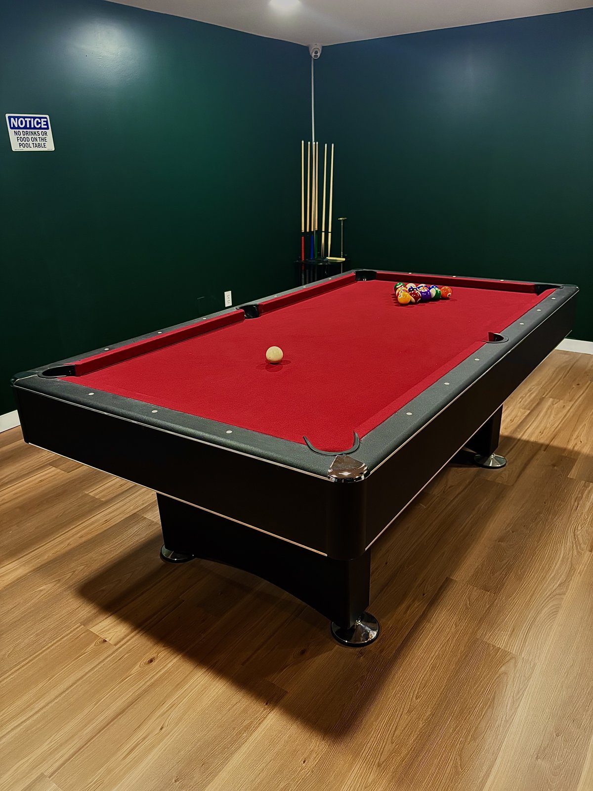 Pool table in the lounge at The Bunkr